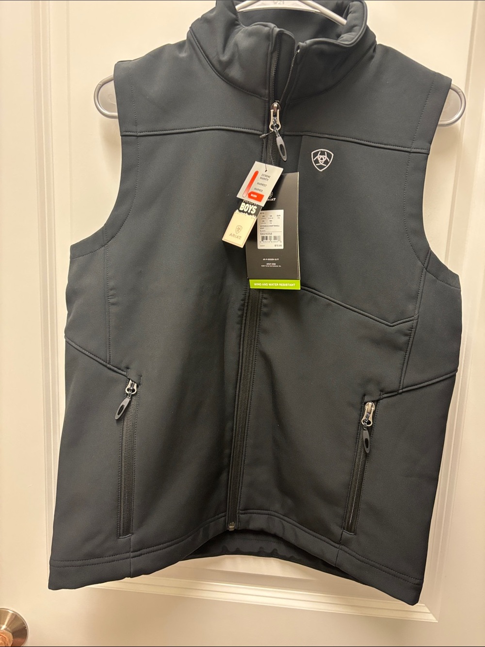 Ariat Boys' Charcoal Softshell Vest with Zip Pockets